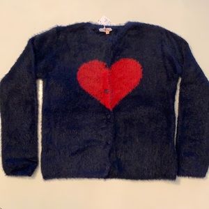 Cozy , fuzzy heart sweater